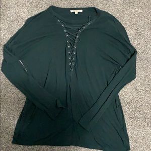 Lace up long sleeve